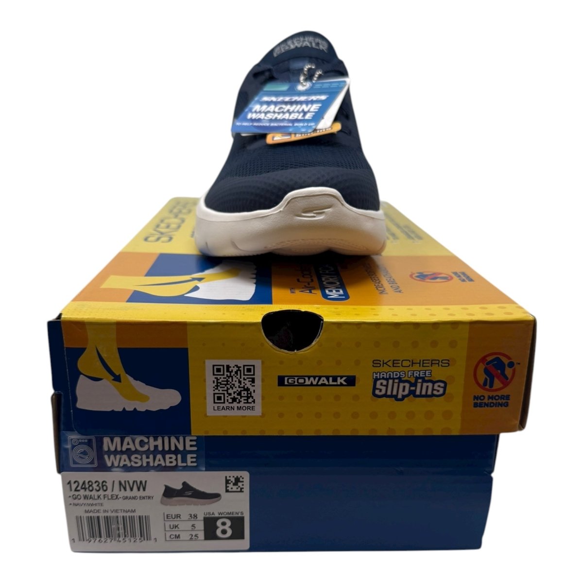 Skechers Women's Go Walk Flex Hands Free Slip - Ins - Grand Entry Sneaker, Navy/White, 8 - Clothing And Accessories - LNJ Liquidations