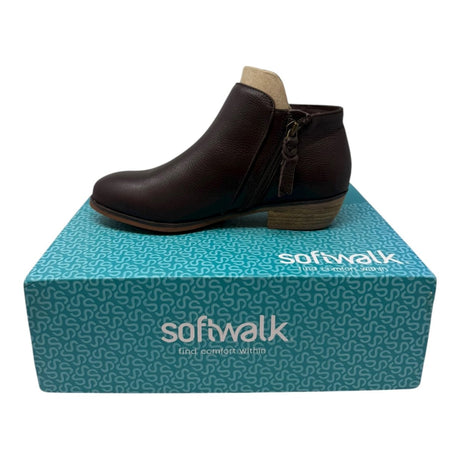 SoftWalk Women's Rocklin Ankle Boots and Booties, Dark Brown, 5 - Clothing And Accessories - LNJ Liquidations