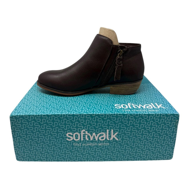 SoftWalk Women's Rocklin Ankle Boots and Booties, Dark Brown, 5 - Clothing And Accessories - LNJ Liquidations