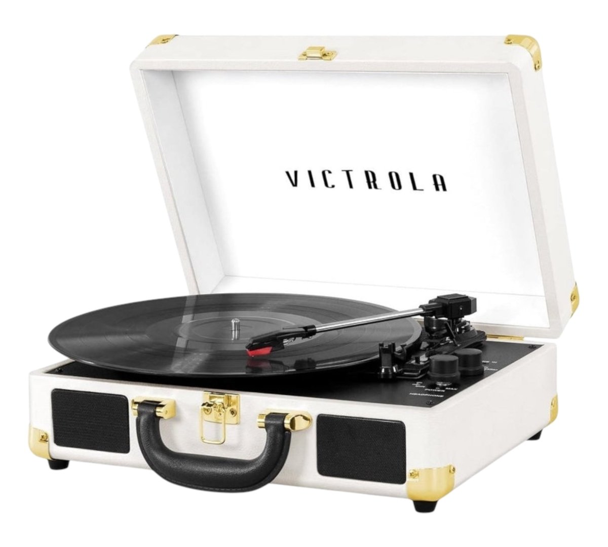 Victrola Journey Bluetooth Portable Suitcase Record Player Built in Speakers 3 Speed Vinyl White New - LNJ Liquidations